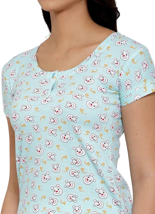 SkyBlue_Printed__Cotton_Blend_Top_&_Capri_Set