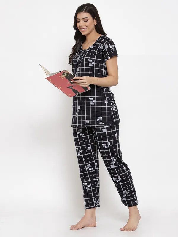 BLACK_Printed__Cotton_Blend_Night_Suit_Set