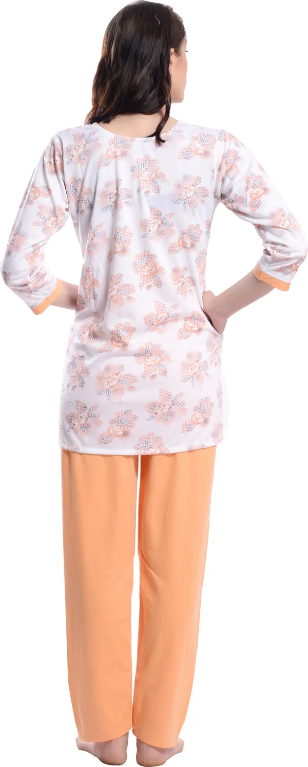 ORANGE_Printed__Cotton_Blend_Night_Suit_Set