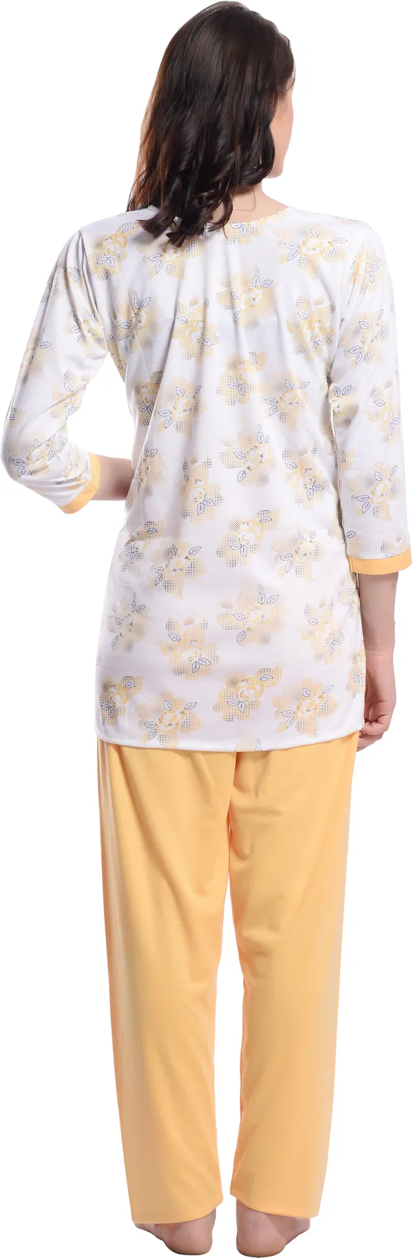 YELLOW_Printed__Cotton_Blend_Night_Suit_Set