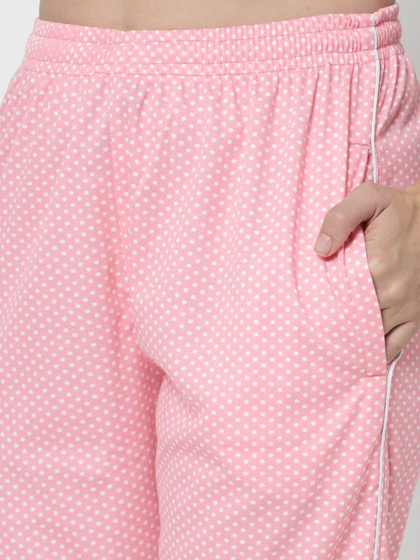 Coral_Polka_Print_Cotton_Blend_Shirt_&_Pyjama_set