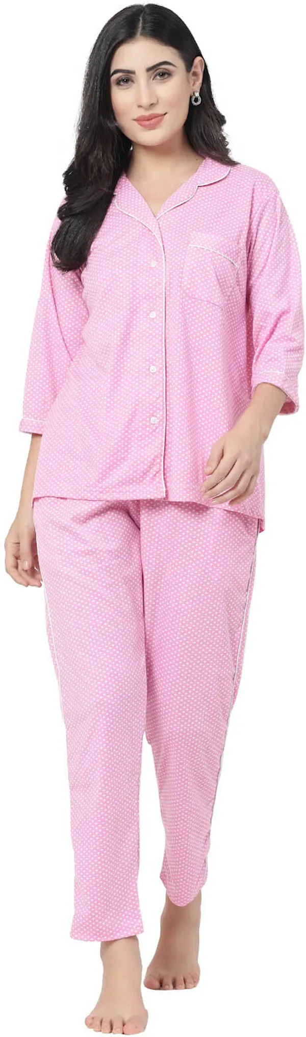 Pink_Polka_Print_Cotton_Blend_Shirt_&_Pyjama_set