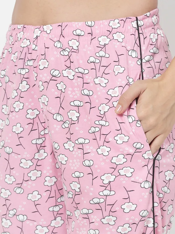 Pink_Floral_Print_Cotton_Blend_Shirt_&_Pyjama_set