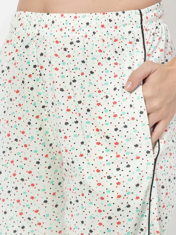 Off_White_Printed__Cotton_Blend_Shirt_&_Pyjama_set