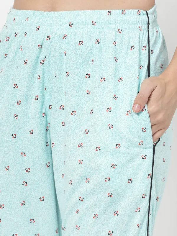 Blue_Printed__Cotton_Blend_Shirt_&_Pyjama_set