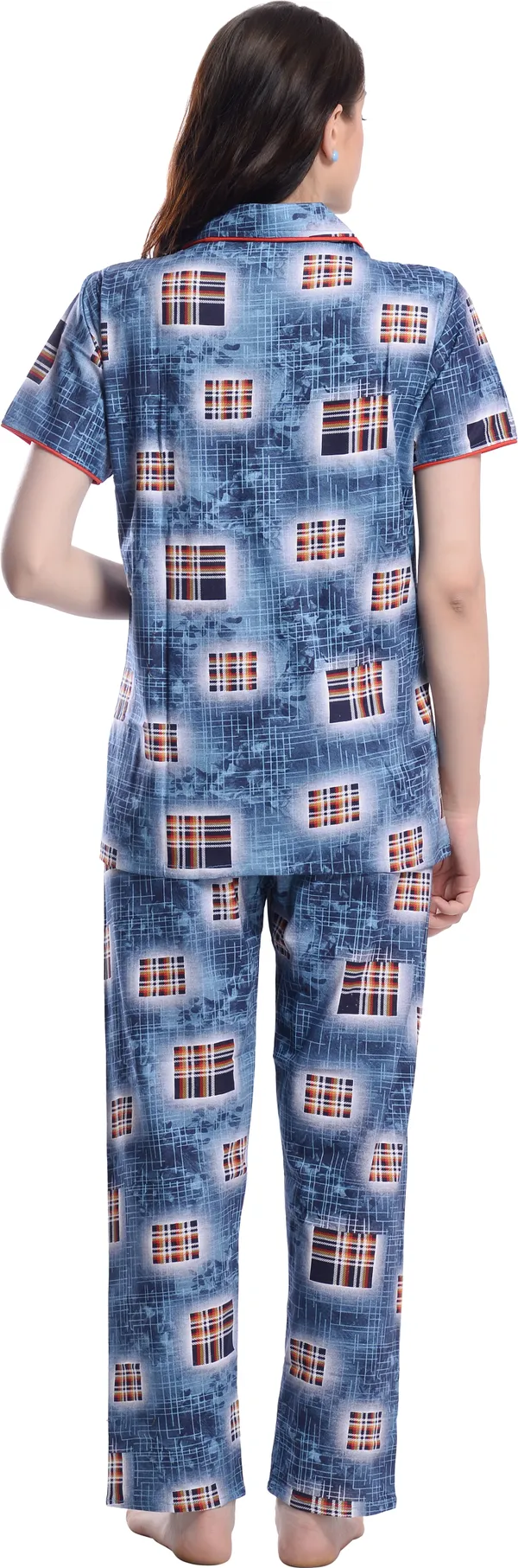 BLUE_Printed__Cotton_Blend_Night_Suit_Set