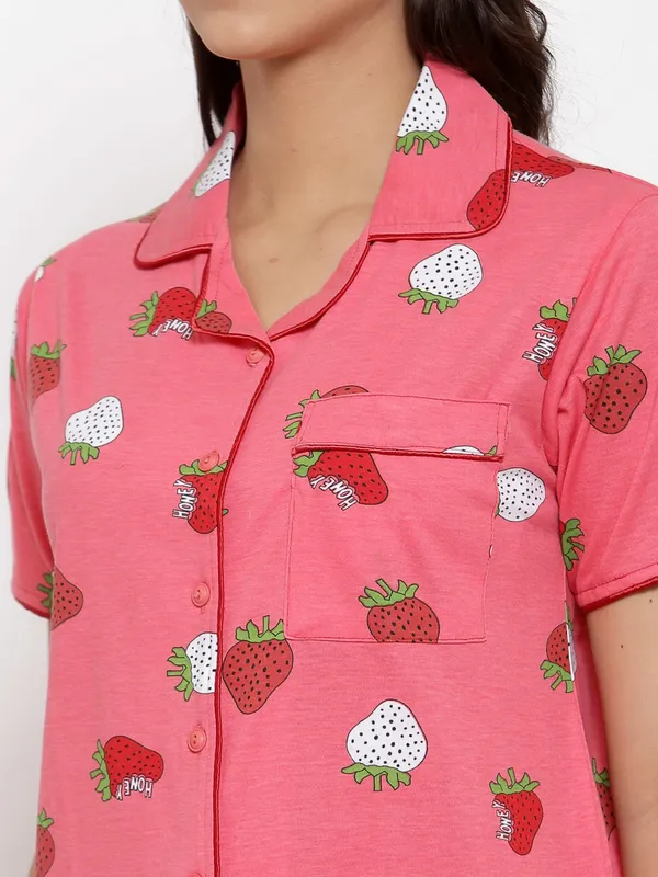 PEACH_Printed__Cotton_Shirt_&_Pyjama_set