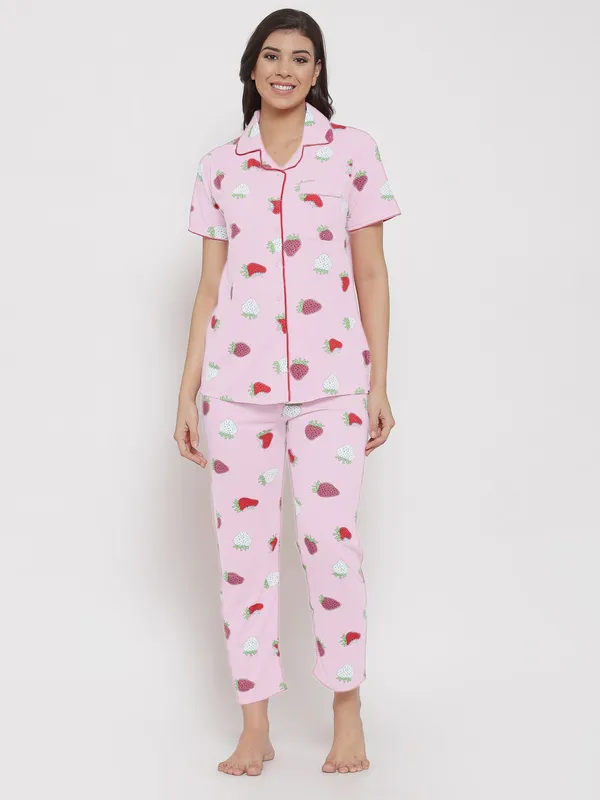 PINK_Printed__Cotton_Shirt_&_Pyjama_set