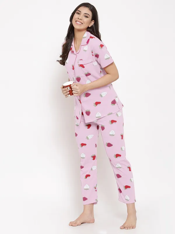 PINK_Printed__Cotton_Shirt_&_Pyjama_set