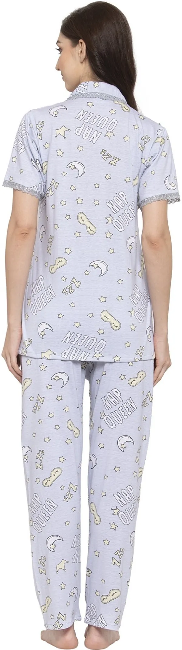 L.PURPLE_Printed__Cotton_Shirt_&_Pyjama_set