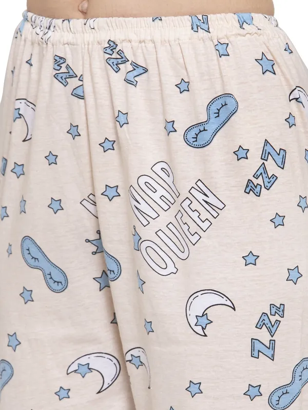 OF_WHITE_Printed__Cotton_Shirt_&_Pyjama_set