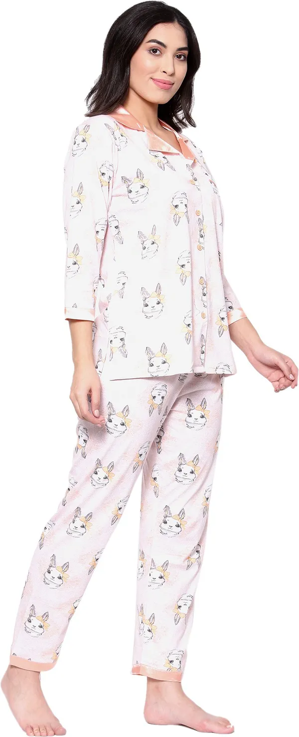 L.PINK_Animal_Print_Cotton_Night_Suit_Set
