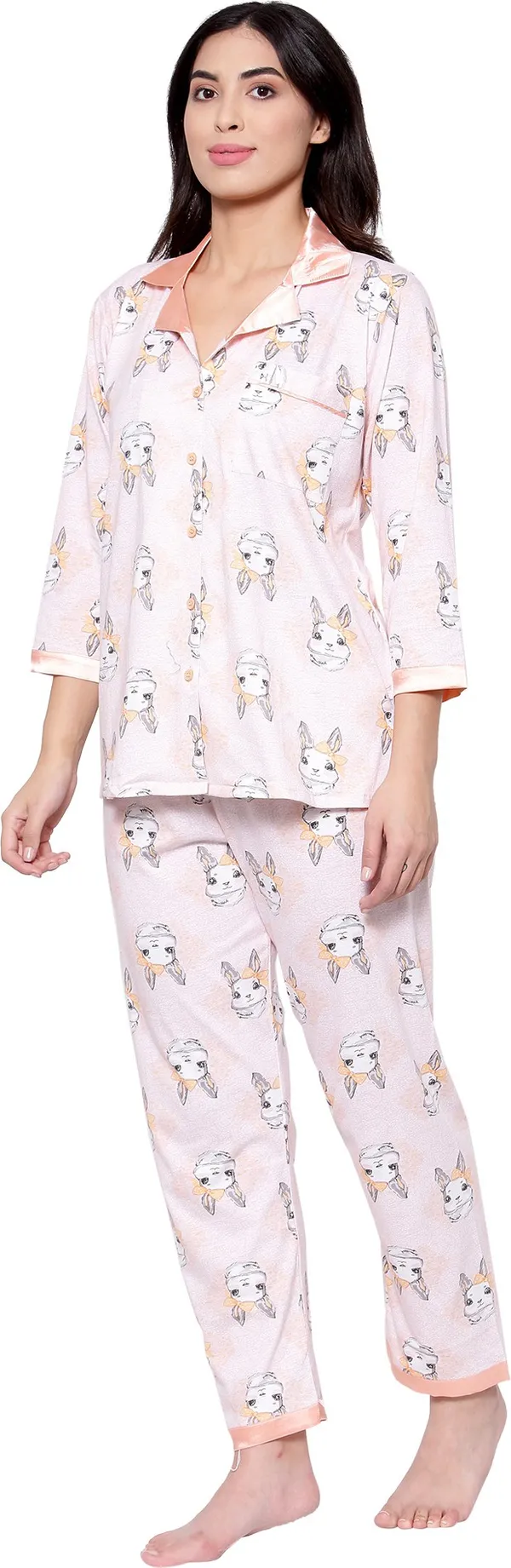 L.PINK_Animal_Print_Cotton_Night_Suit_Set