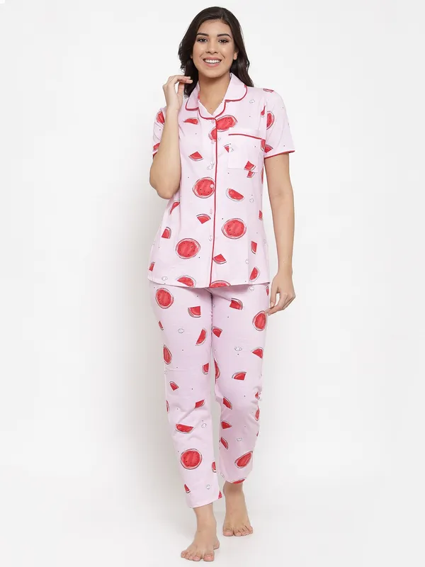 PINK_Printed__Cotton_Shirt_&_Pyjama_set