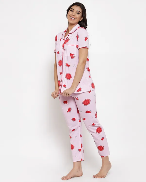 PINK_Printed__Cotton_Shirt_&_Pyjama_set