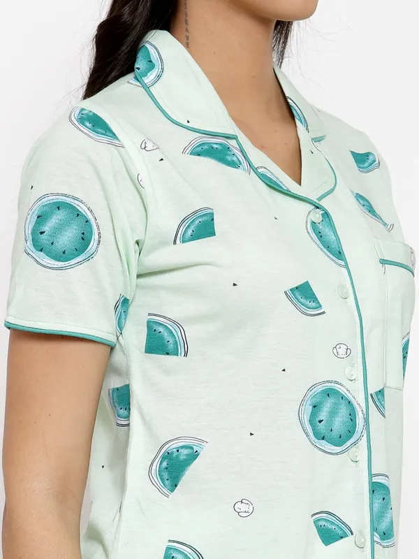 Pista_Green_Printed__Cotton_Shirt_&_Pyjama_set