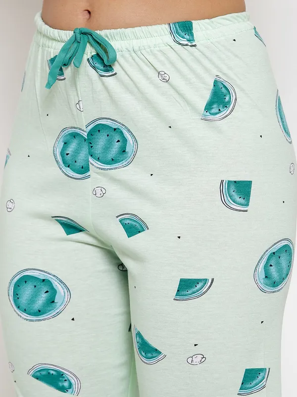 Pista_Green_Printed__Cotton_Shirt_&_Pyjama_set