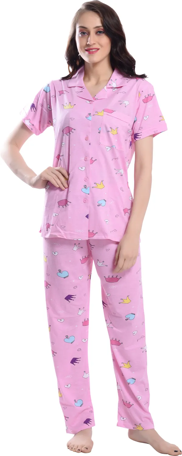 PINK_Printed__Cotton_Blend_Night_Suit_Set