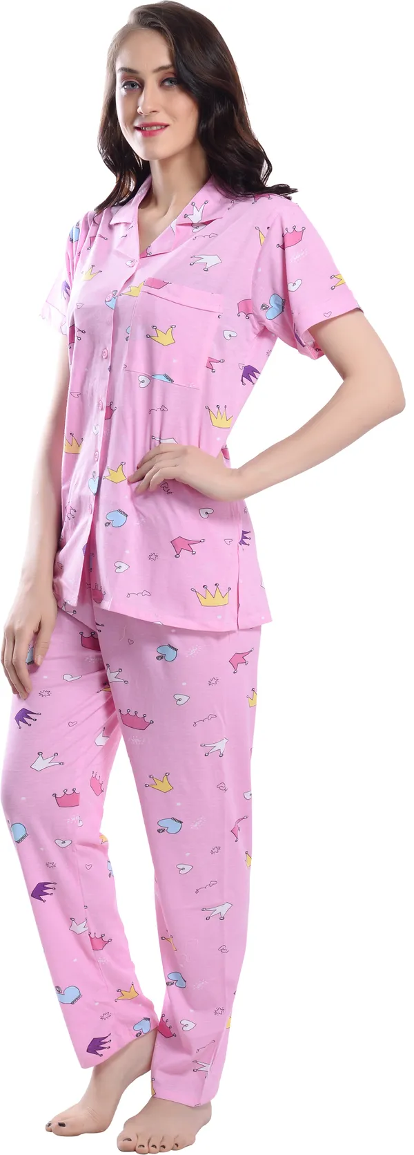 PINK_Printed__Cotton_Blend_Night_Suit_Set