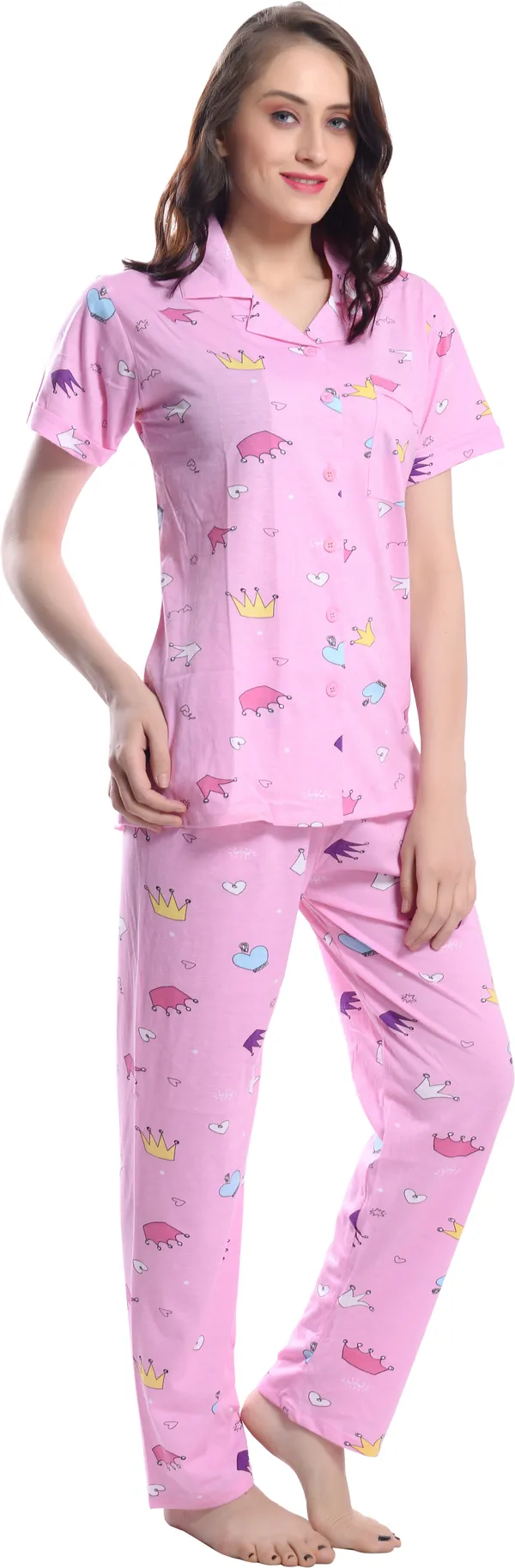 PINK_Printed__Cotton_Blend_Night_Suit_Set