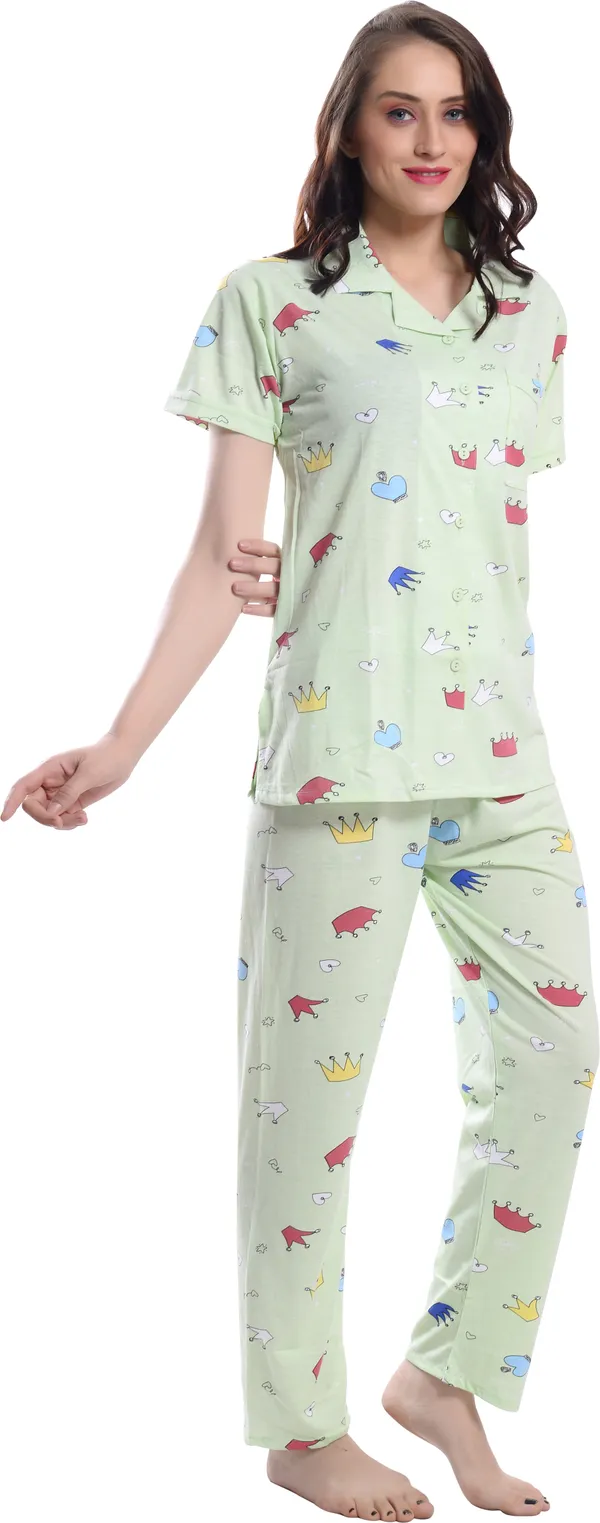 Pista_Green_Printed__Cotton_Blend_Night_Suit_Set