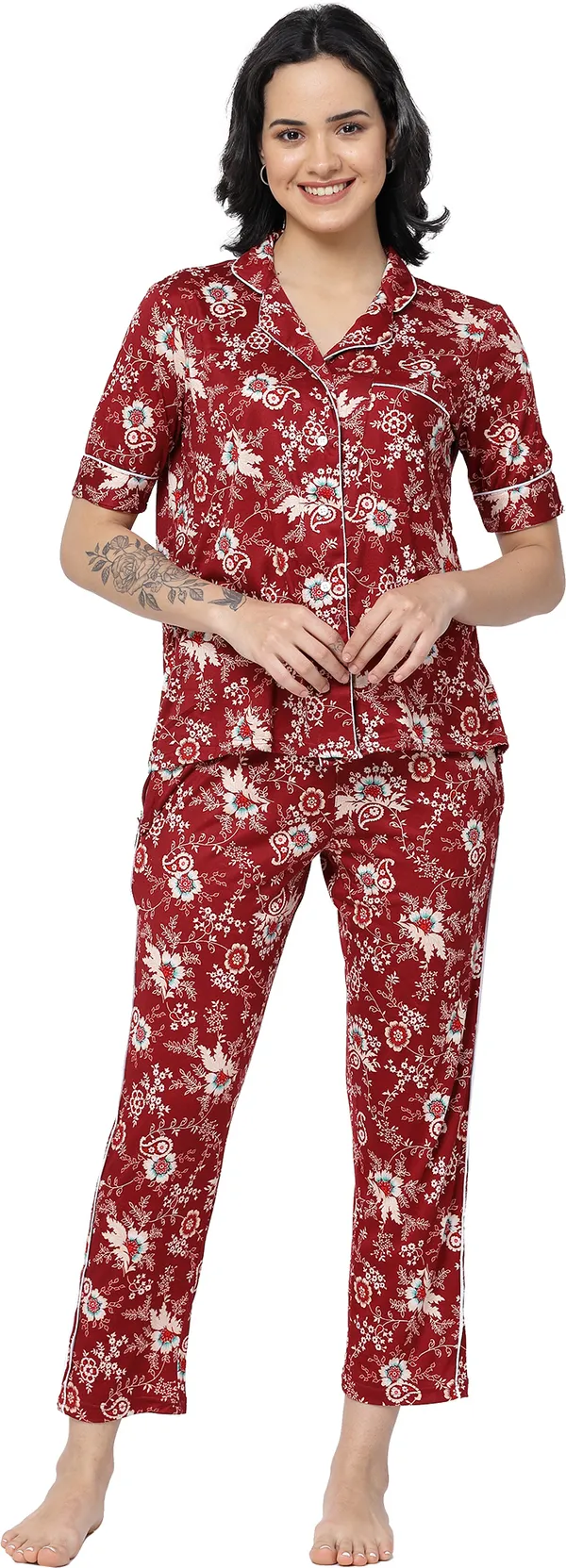 Red_Printed__Lycra_Blend_Night_Suit_Set