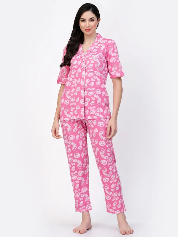 PINK_Printed__Cotton_Blend_Night_Suit_Set