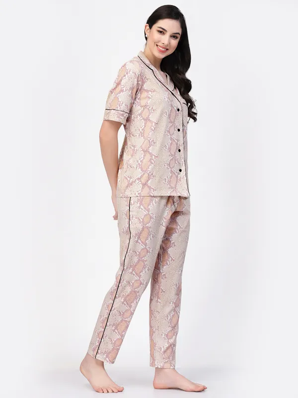 LIGHT_YELLOW_Printed__Cotton_Blend_Night_Suit_Set