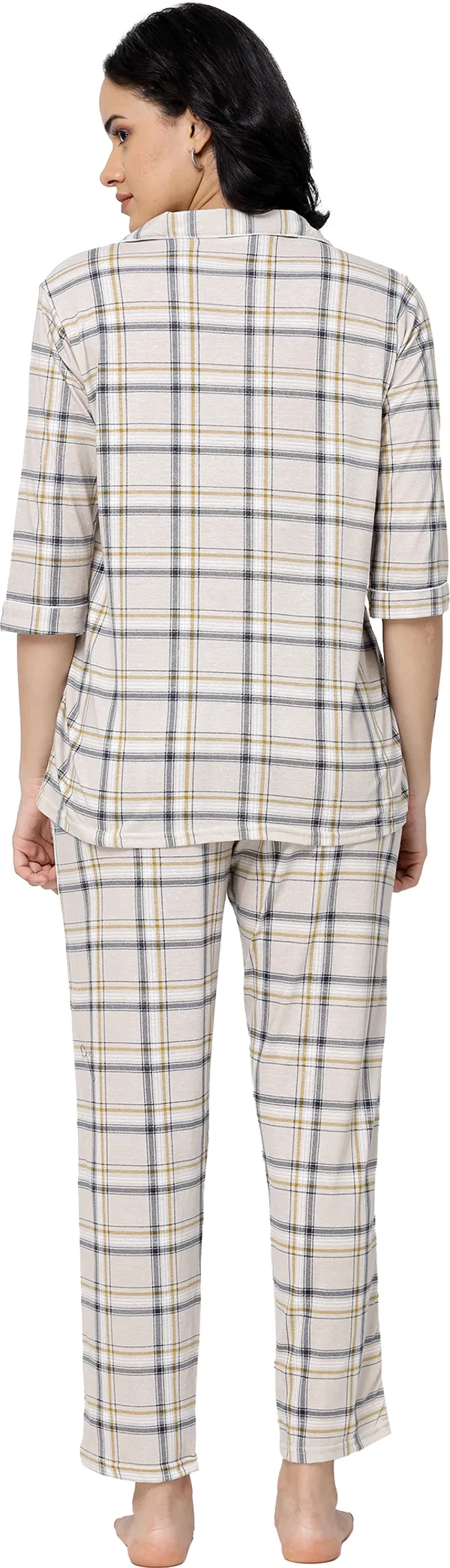 Melange_Checkered_Cotton_Night_Suit_Set