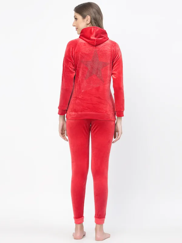 Red_Embellished_Velvet_Top_&_Pyjama_Set