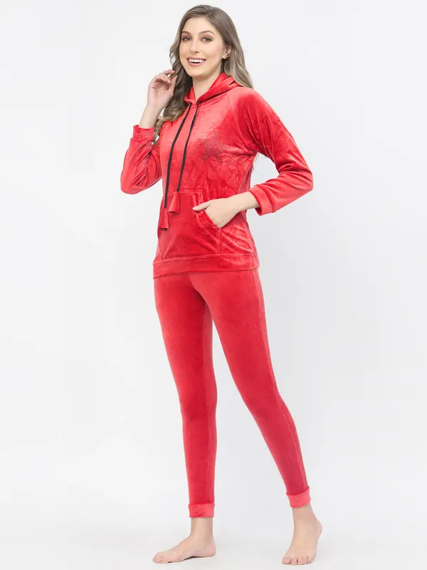 Red_Embellished_Velvet_Top_&_Pyjama_Set