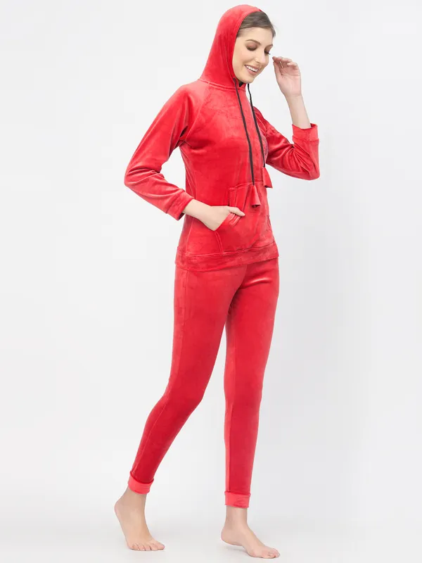 Red_Embellished_Velvet_Top_&_Pyjama_Set