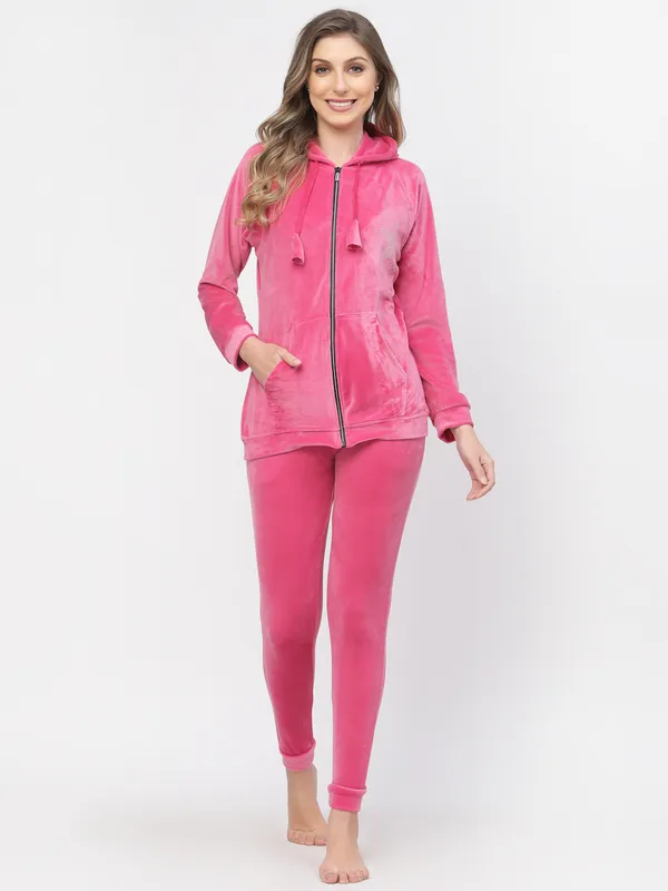 Pink_Solid_Velvet_Top_&_Pyjama_Set