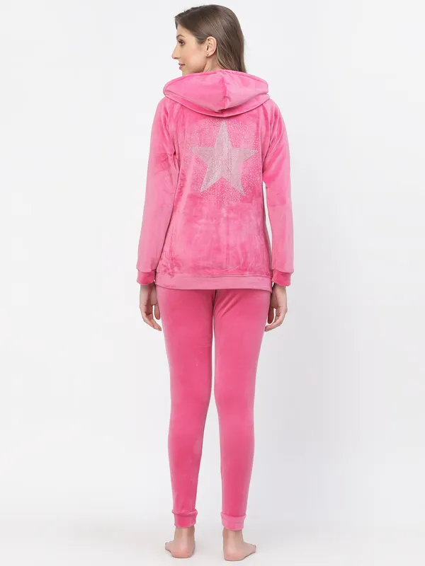 Pink_Solid_Velvet_Top_&_Pyjama_Set