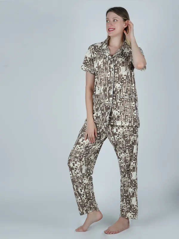 Women's_Cotton_Printed_Brown_Night_Suit