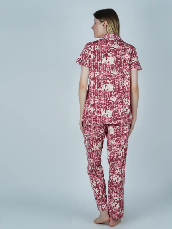 Women's_Cotton_Printed_Red_Night_Suit