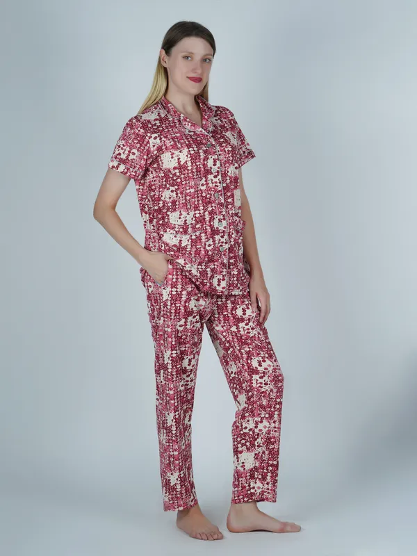 Women's_Cotton_Printed_Red_Night_Suit