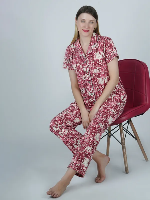 Women's_Cotton_Printed_Red_Night_Suit