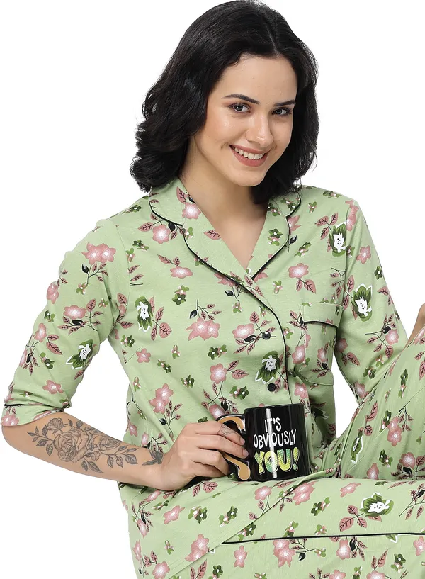 Pista_Green_Printed__Cotton_Night_Suit_Set