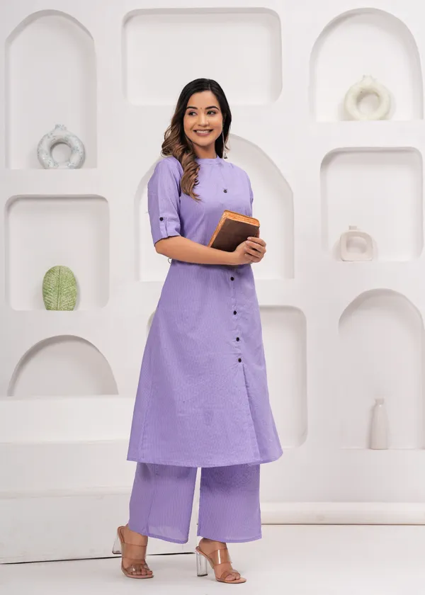 Lavender_Womens_Cotton_Kantha_Kurta_Plazzo_Set