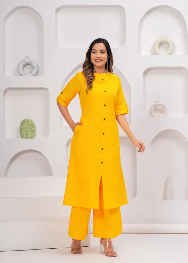 Mustard__Cotton_Kantha_Work_Kurta_Plazzo_Set