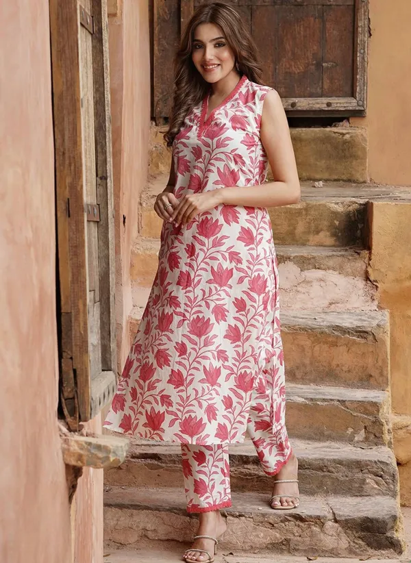 Red_Viscose_Rayon_Co-ord_Set_For_Women