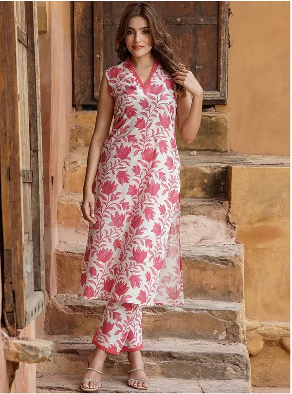 Red_Viscose_Rayon_Co-ord_Set_For_Women