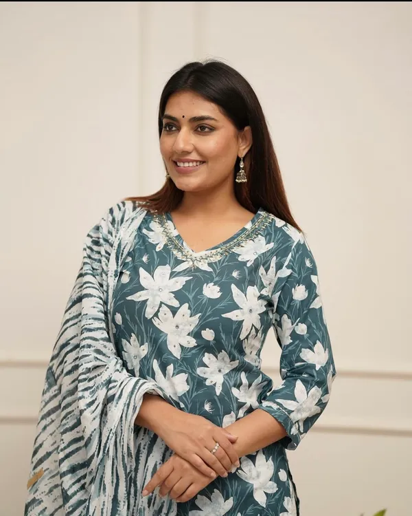 Womens_Cotton_Kurta_Pant_Dupatta_Set