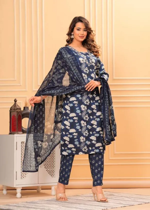 Blue_Rayon_Viscose_Kurta,_Pant_With_Dupatta_Set_For_Women