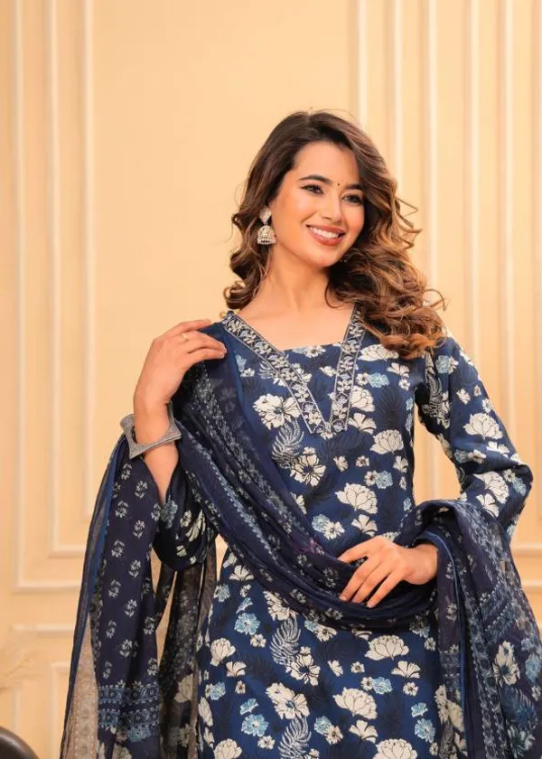 Blue_Rayon_Viscose_Kurta,_Pant_With_Dupatta_Set_For_Women