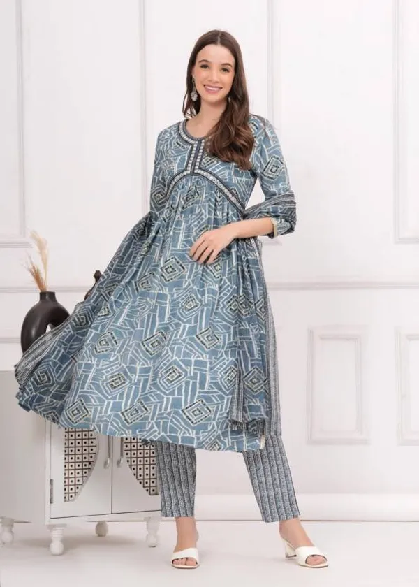 Grey_Rayon_Viscose_Kurta,_Pant_With_Dupatta_Set_For_Women