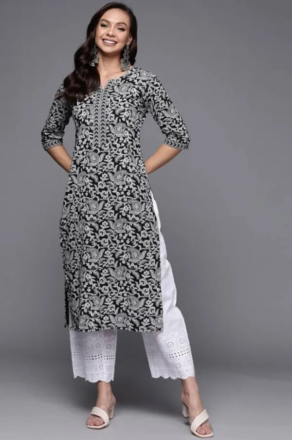 Black_Rayon_Viscose_Kurta_Pant_Set