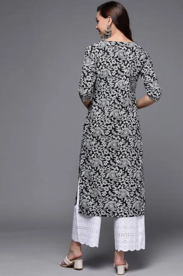 Black_Rayon_Viscose_Kurta_Pant_Set
