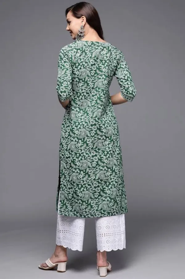 Green_Rayon_Viscose_Kurta_Pant_Set